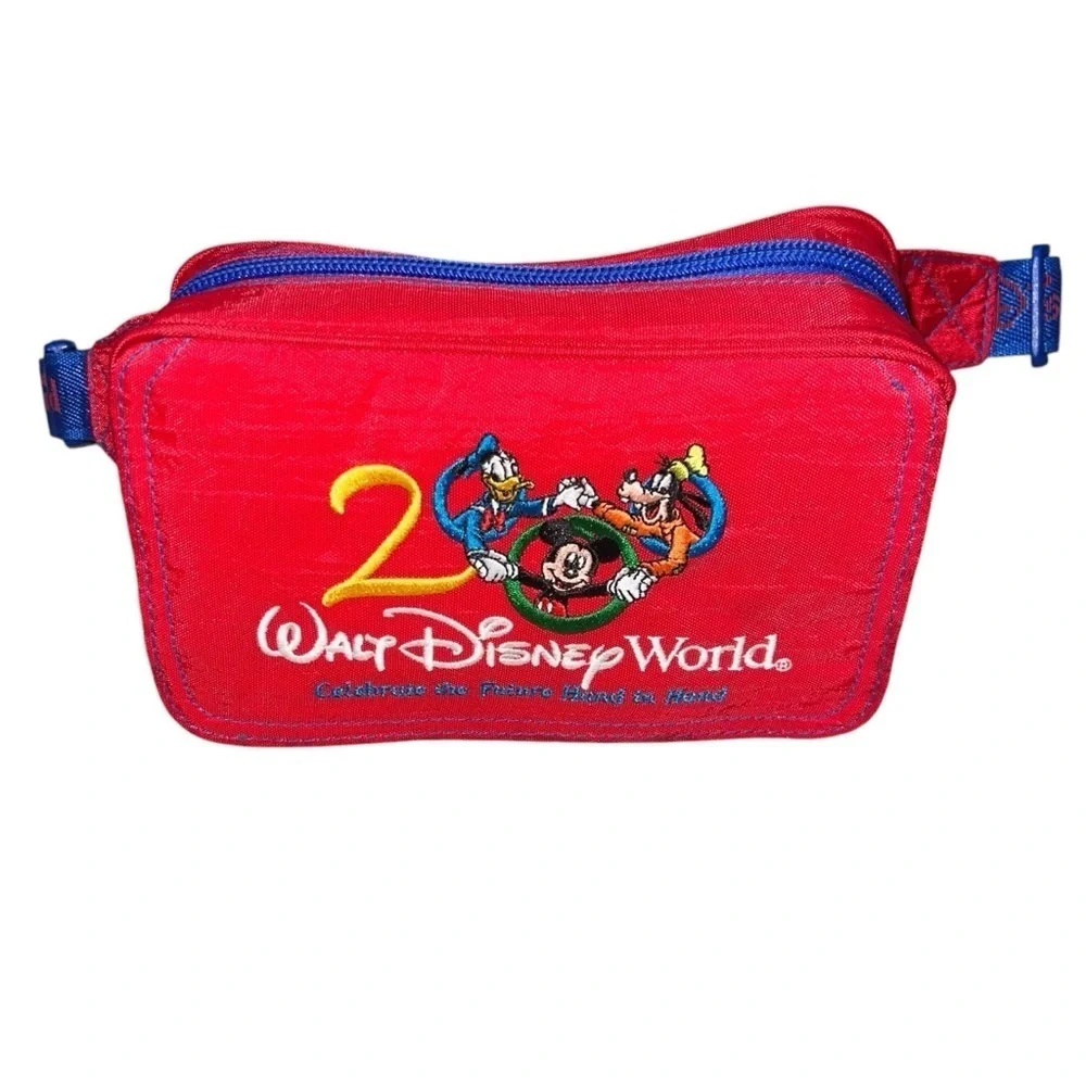 EUC Vintage Disney Walt Disney World Kids Red Blue Fannypack Bag Adjustable